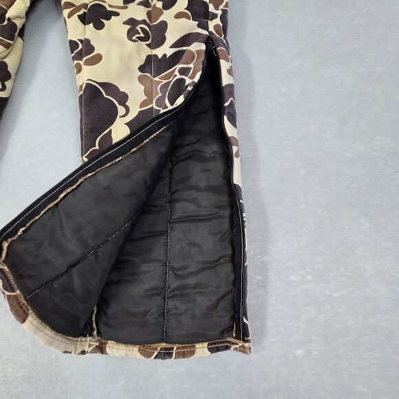 Vtg Walls Blizzard Pruf Camo Insulated Snap Closure Leg Zip Hunting Pants 30x27 - Picture 2 of 16
